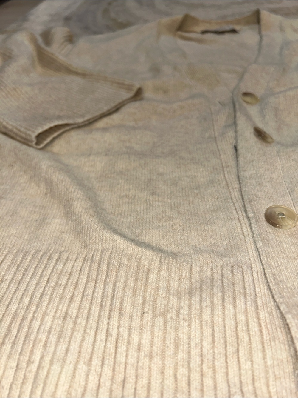 LOFT Women’s Cream V-Neck Button Cardigan - Picture 8 of 11
